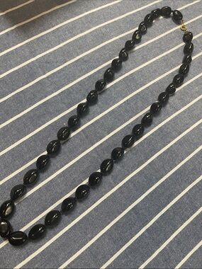 Black Beaded Strand Necklace